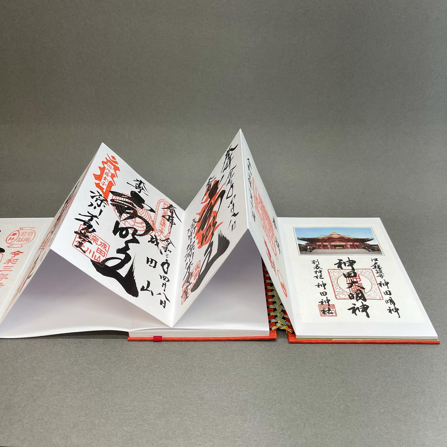 水引編み蛇腹(じゃばら)折ノート-護守印2